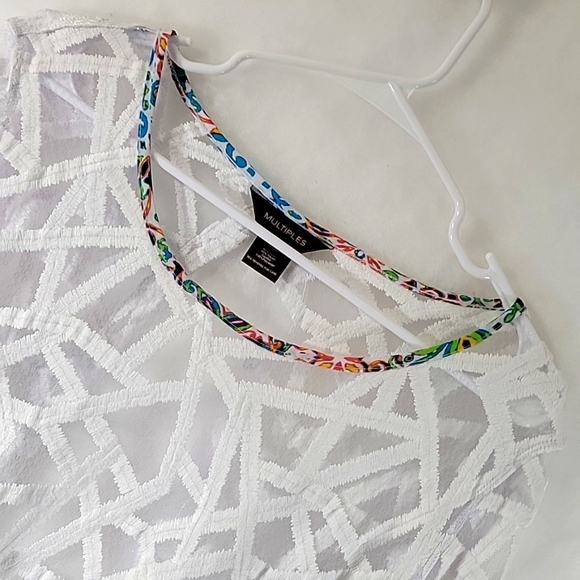 MULTIPLES Two-piece Sleeveless Tank w Sheer Outer Layer Tunic Size S - Picture 6 of 8